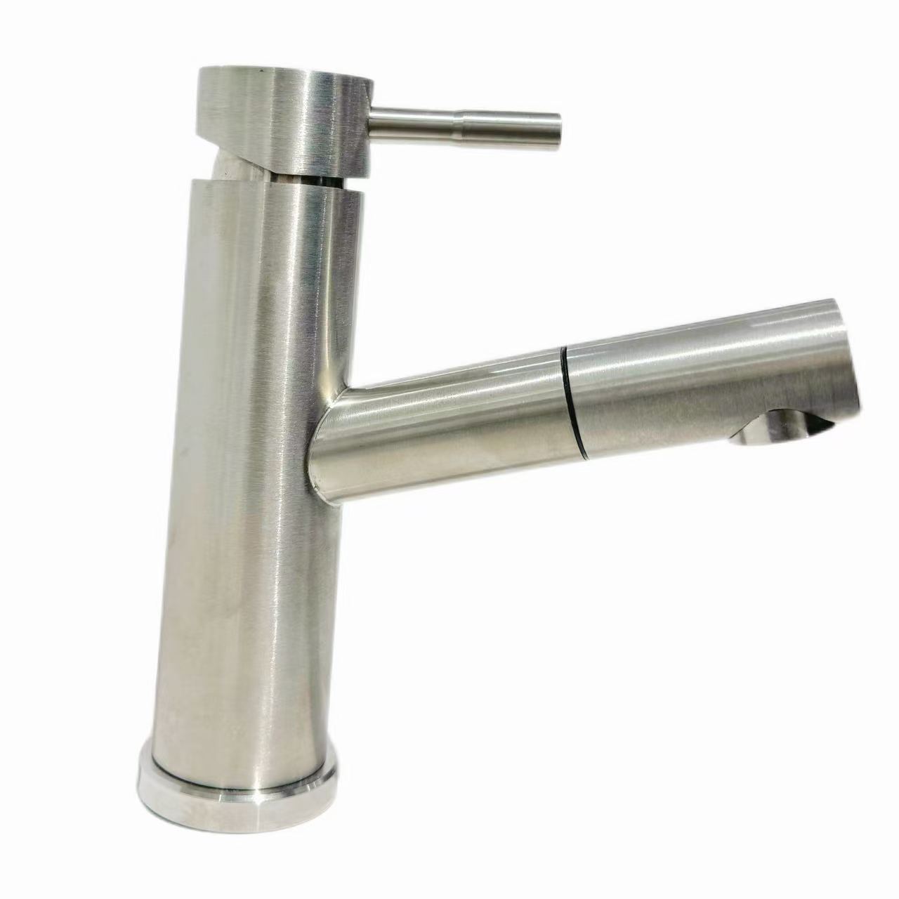 Rubinetto per lavabo caldo e freddo estraibile flessibile
