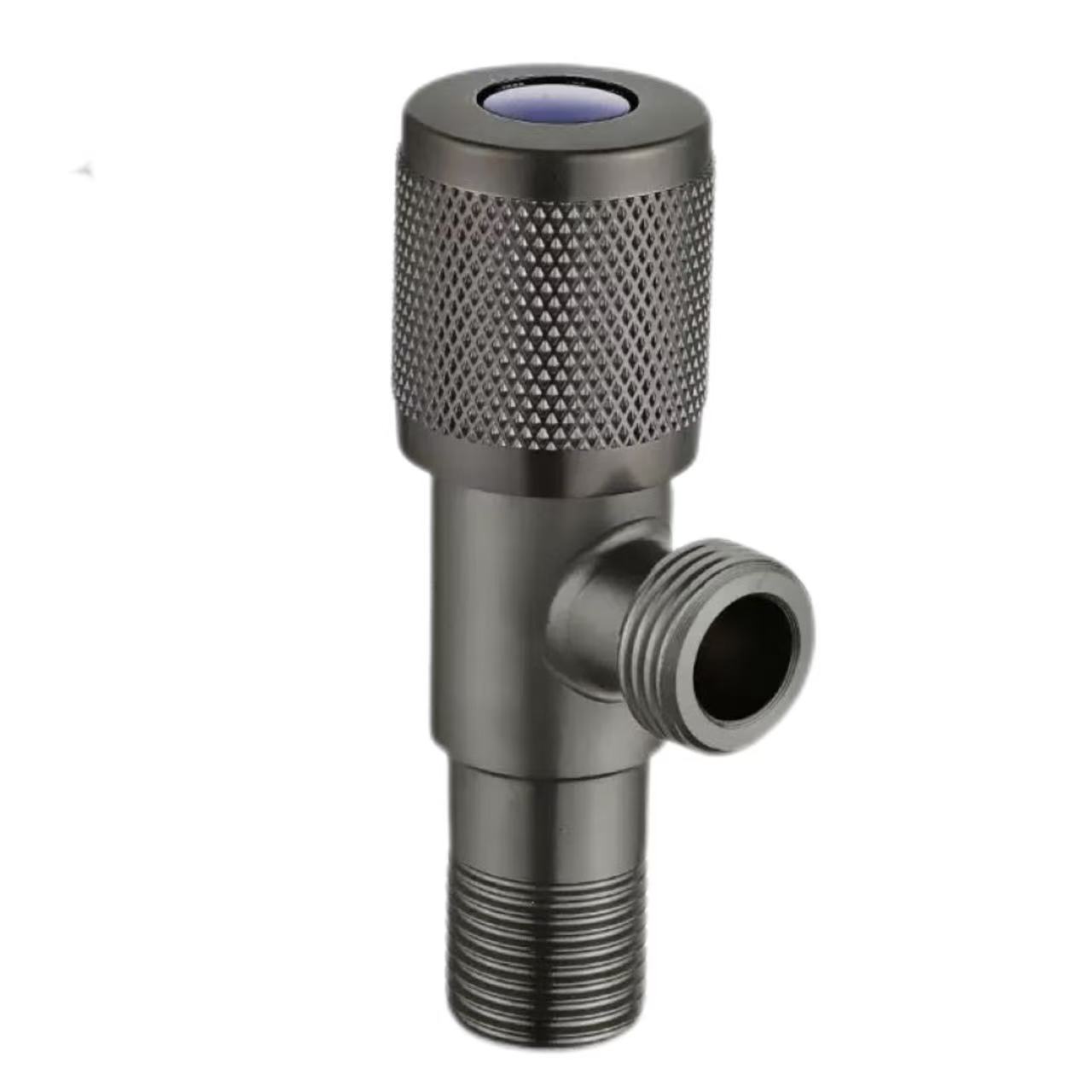 Valvola universale di ingresso acqua calda e fredda con maniglia zigrinata color canna di fucile