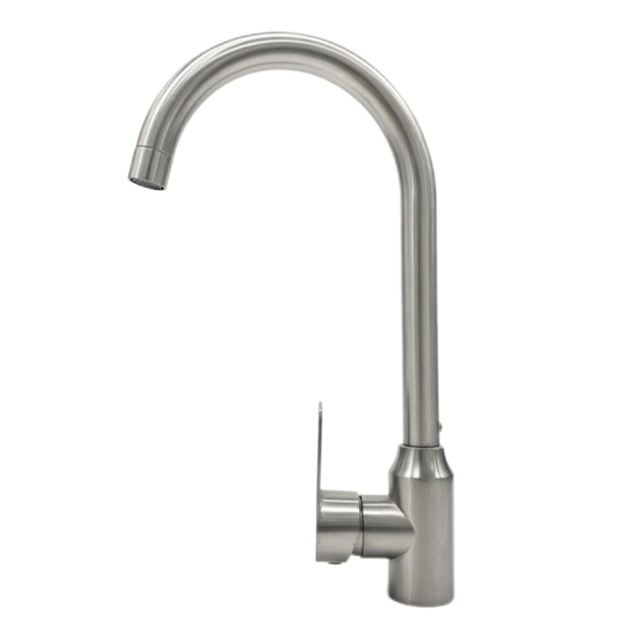Grande rubinetto girevole curvo per acqua calda e fredda
