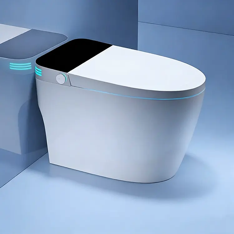 Display digitale a LED Coperchio automatico Flip-Top Scudo in schiuma Sifone WC intelligente