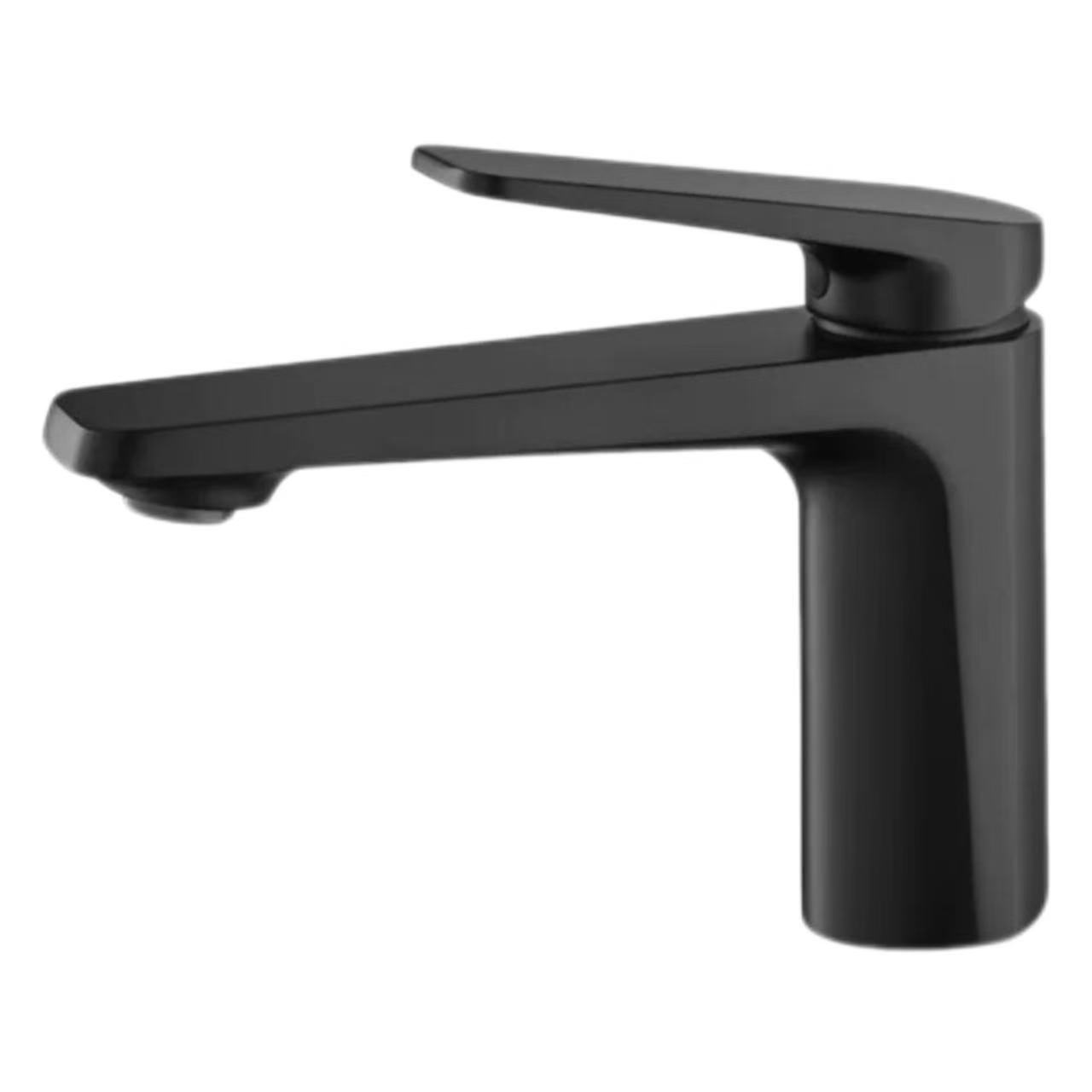 Rubinetto drago minimalista con manico lungo nero opaco