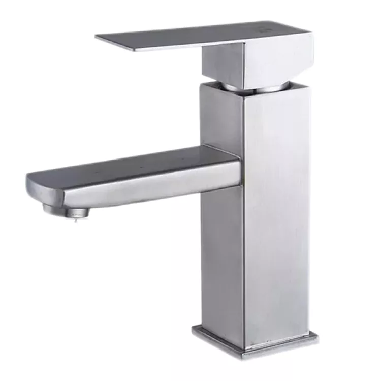 Rubinetto per lavabo caldo e freddo quadrato minimalista